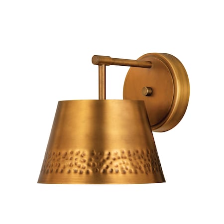 Maddox 1 Light Wall Sconce, Rubbed Brass & Rubbed Brass